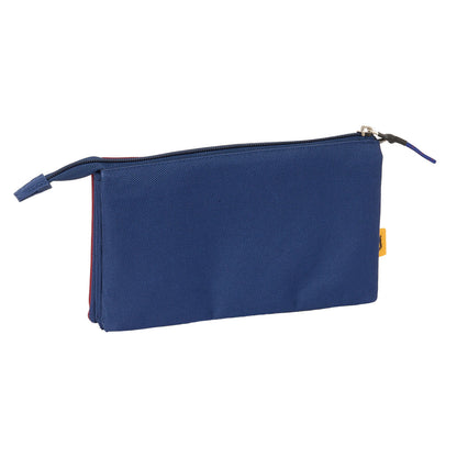 Penar triplu Kings League Jijantes Castaniu Bleumarin 22 x 12 x 3 cm - Birou și papetărie, Material școlar și educațional