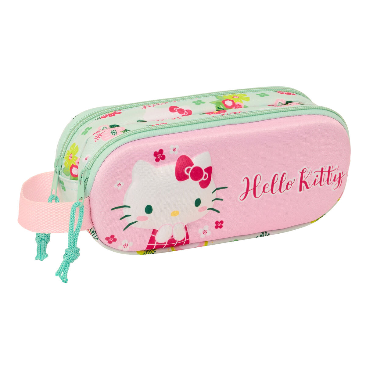 Penar dublu Hello Kitty Verde Roz 21 x 8 x 6 cm 3D - Birou și papetărie, Material școlar și educațional