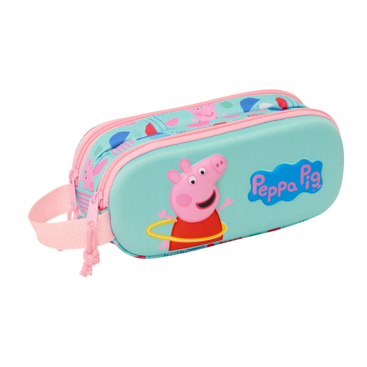 Penar dublu Peppa Pig Verde Roz 21 x 8 x 6 cm 3D - Birou și papetărie, Material școlar și educațional
