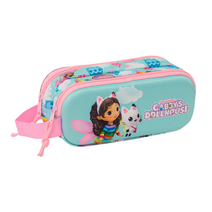 Penar dublu Gabby's Dollhouse Roz Albastru celest 21 x 8 x 6 cm 3D - Birou și papetărie, Material școlar și educațional