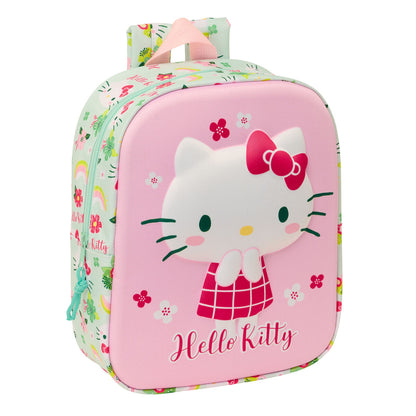 Ghiozdan Hello Kitty Verde Roz 22 x 27 x 10 cm 3D - Birou și papetărie, Material școlar și educațional