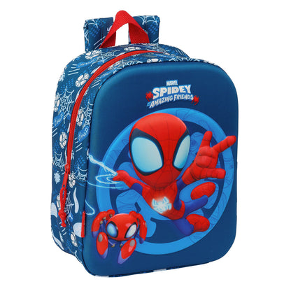 Ghiozdan Spider-Man Roșu Bleumarin 22 x 27 x 10 cm 3D - Birou și papetărie, Material școlar și educațional