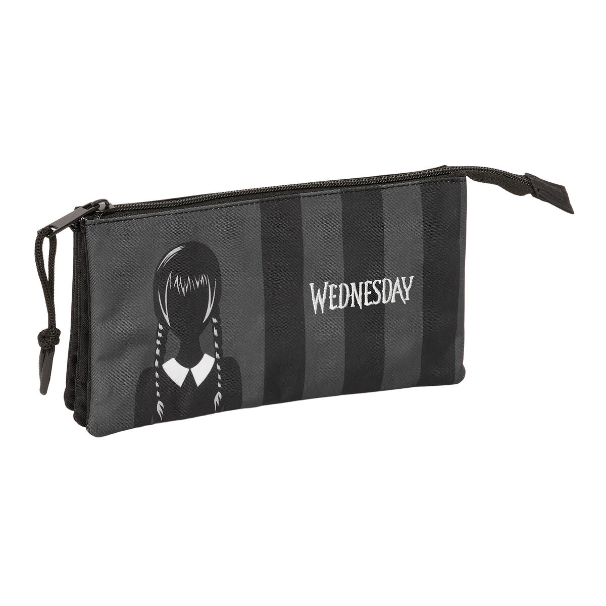 Penar triplu Wednesday Negru 22 x 12 x 3 cm - Birou și papetărie, Material școlar și educațional