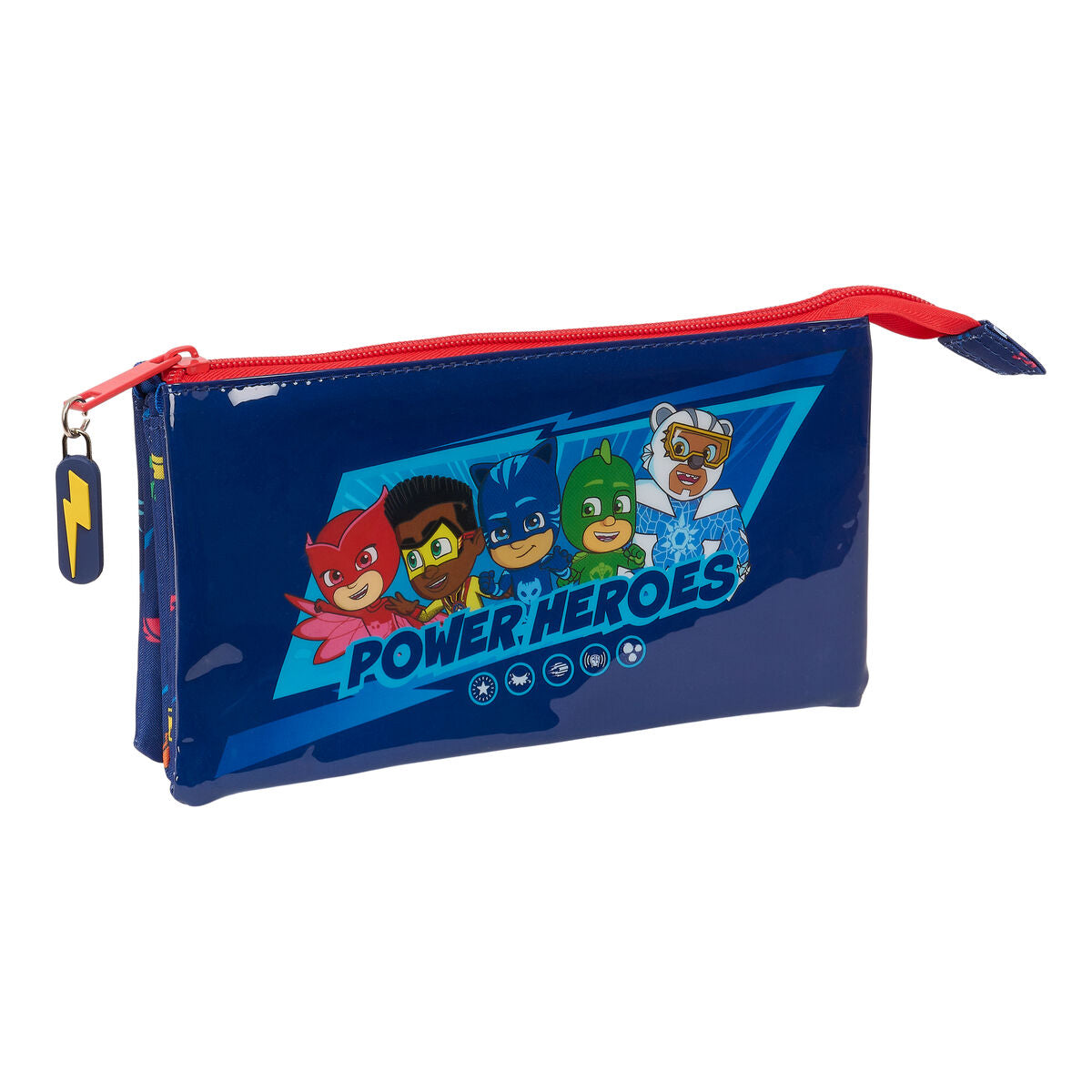 Penar triplu PJ Masks Ready Bleumarin 22 x 12 x 3 cm - Birou și papetărie, Material școlar și educațional