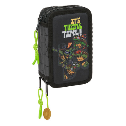 Penar Triplu Teenage Mutant Ninja Turtles Negru Gri 12,5 x 19,5 x 5,5 cm 36 Piese - Birou și papetărie, Material școlar și educațional