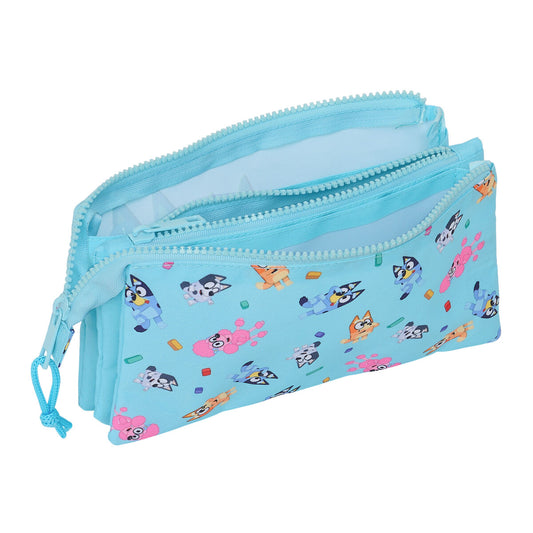 Penar triplu Bluey Albastru celest 22 x 12 x 3 cm - Birou și papetărie, Material școlar și educațional