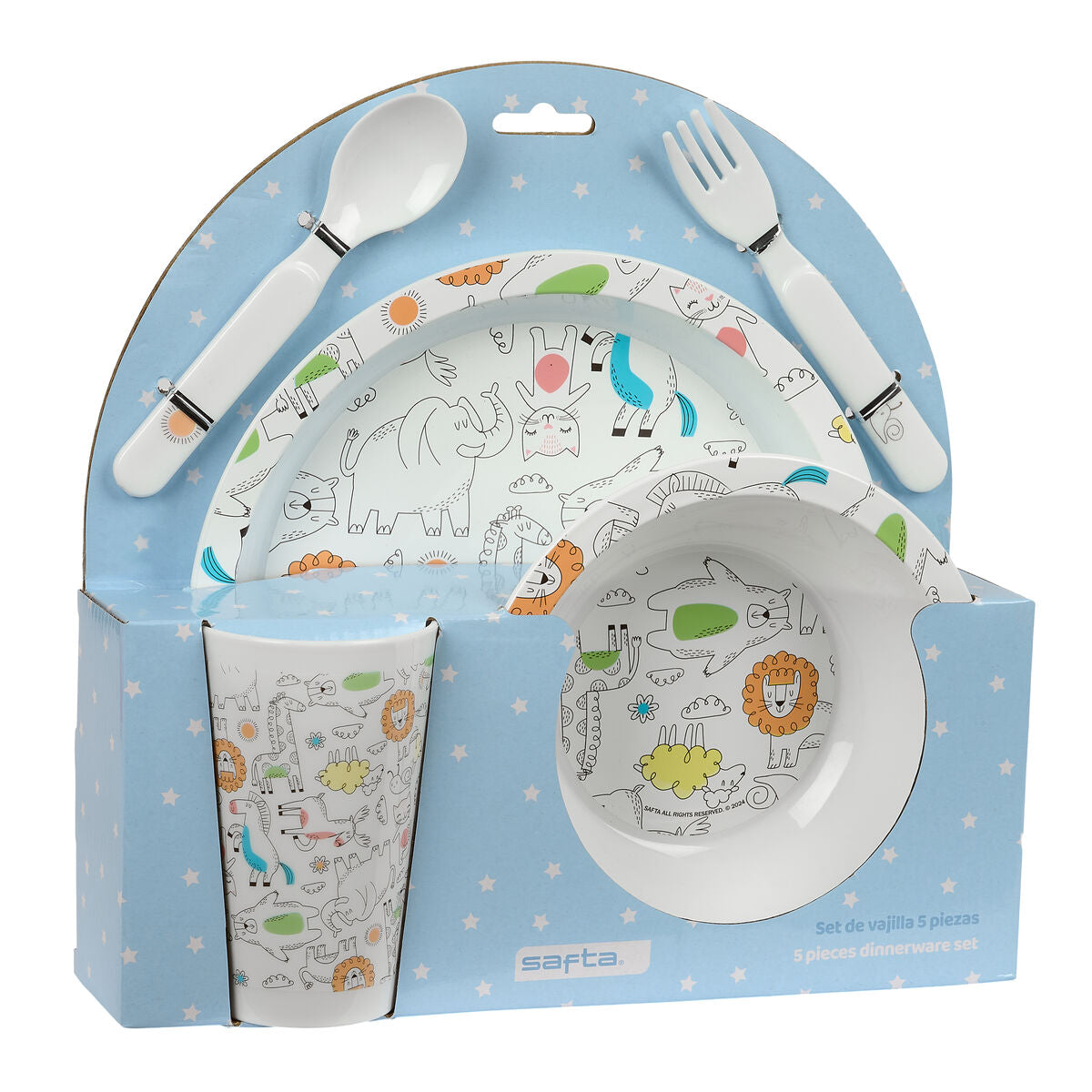 Set de veselă pentru copii Safta Zoo Poliester 26 x 26 x 9 cm - Bebelus, Alăptarea și hrănirea