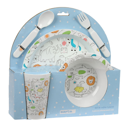 Set de veselă pentru copii Safta Zoo Poliester 26 x 26 x 9 cm - Bebelus, Alăptarea și hrănirea