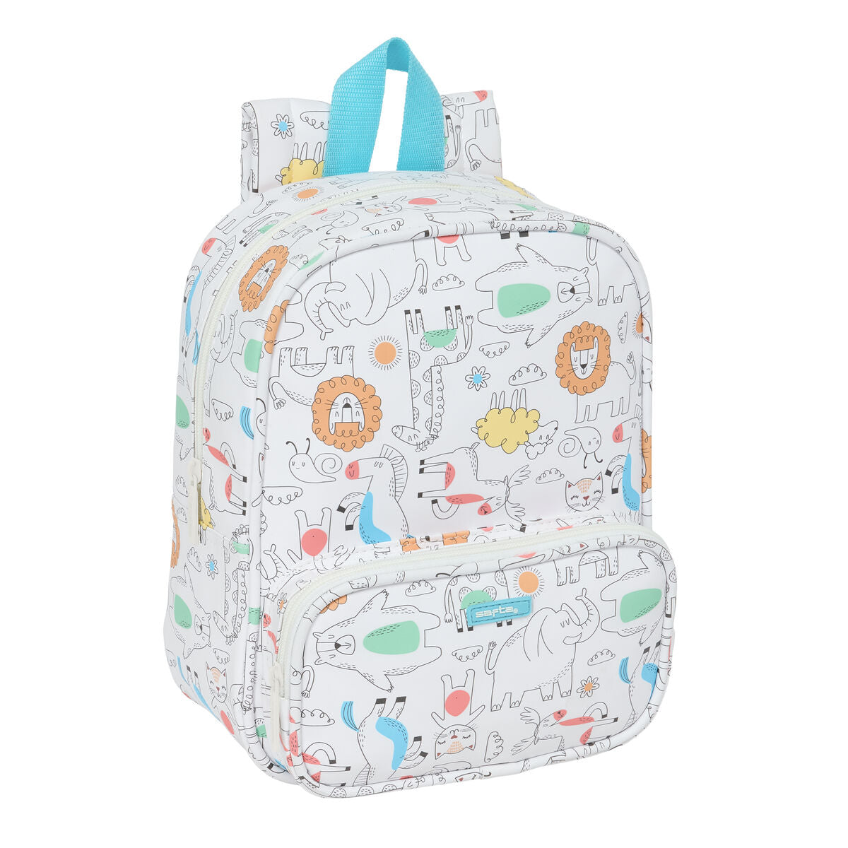 Ghiozdan Safta Zoo Bej 22 x 27 x 10 cm - Birou și papetărie, Material școlar și educațional