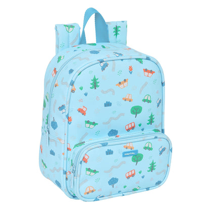 Rucsac pentru Copii Safta Coches Albastru 22 x 27 x 10 cm - Birou și papetărie, Material școlar și educațional