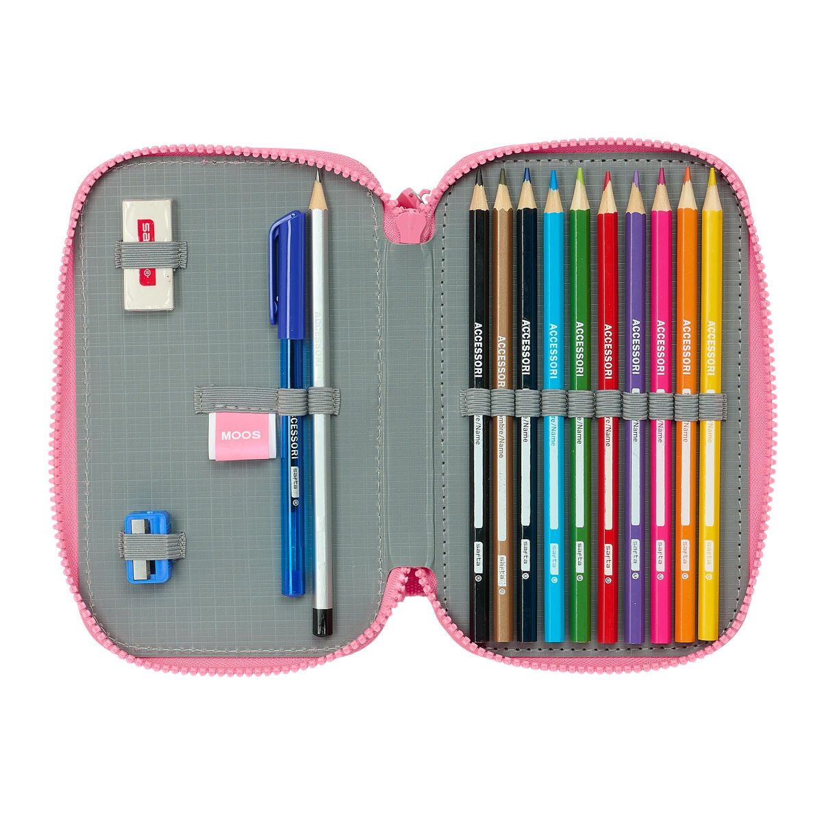 Creion dublu Moos Flores Multicolor 12.5 x 19.5 x 4 cm 28 Piese - Birou și papetărie, Material școlar și educațional