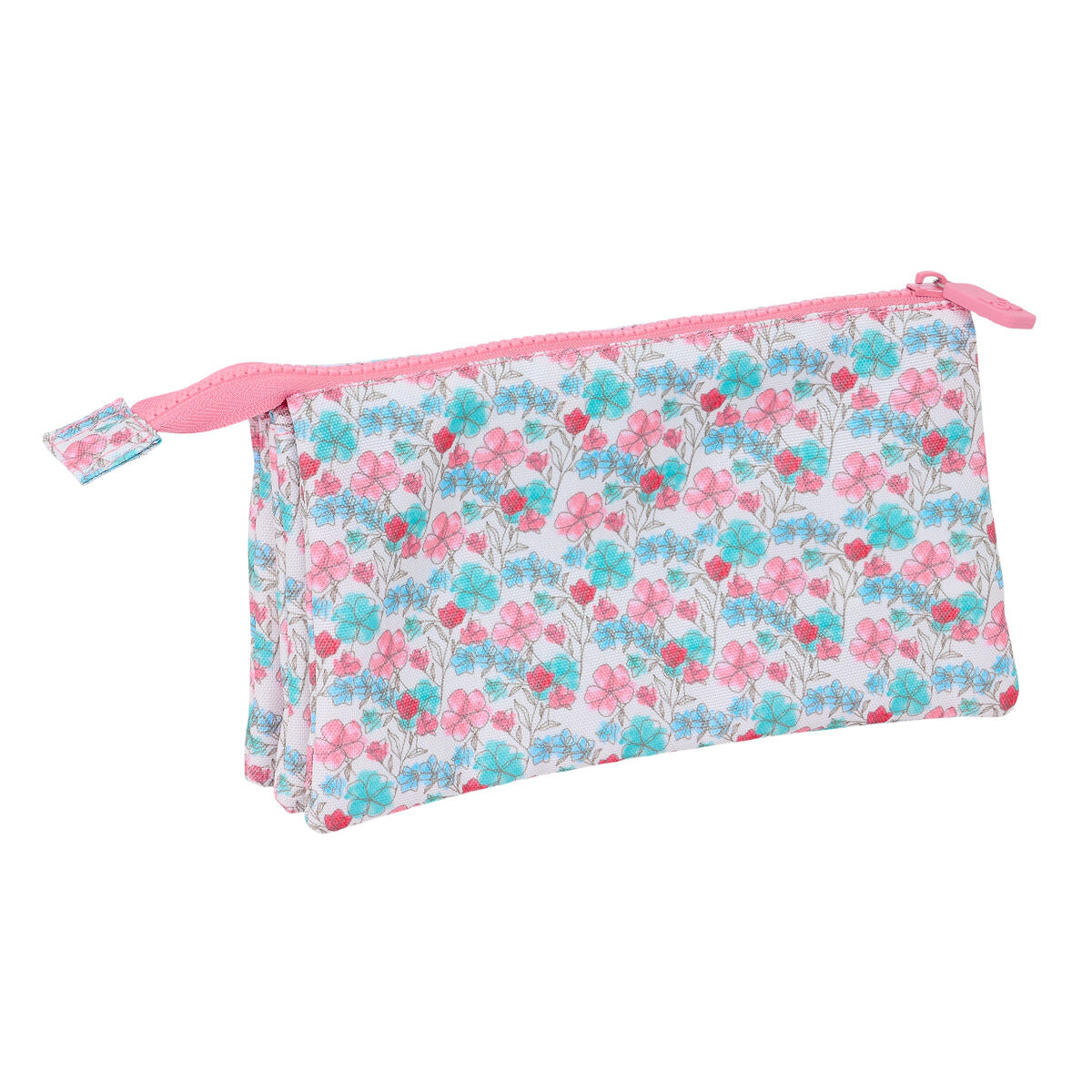 Penar triplu Moos Flores Multicolor 22 x 12 x 3 cm - Birou și papetărie, Material școlar și educațional