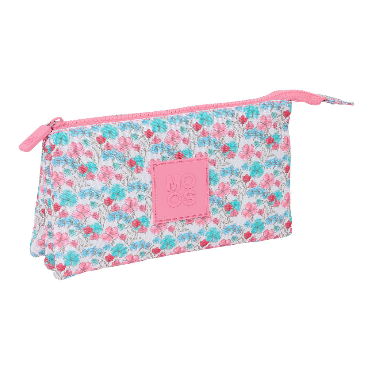 Penar triplu Moos Flores Multicolor 22 x 12 x 3 cm - Birou și papetărie, Material școlar și educațional