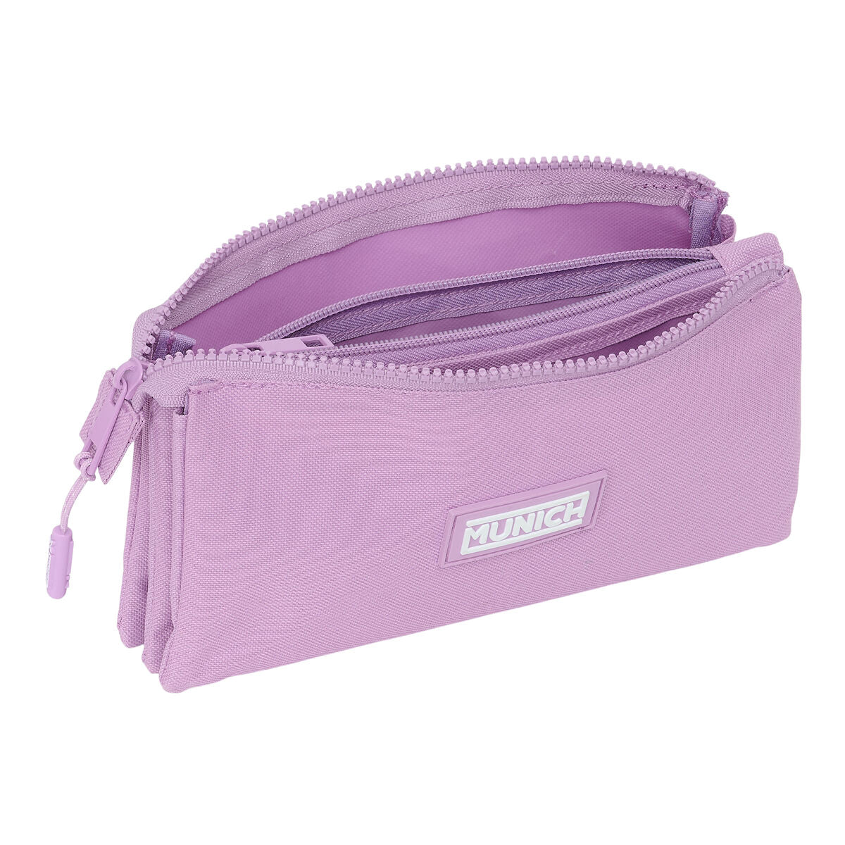 Penar triplu Munich Basic Liliachiu 22 x 12 x 3 cm - Birou și papetărie, Material școlar și educațional