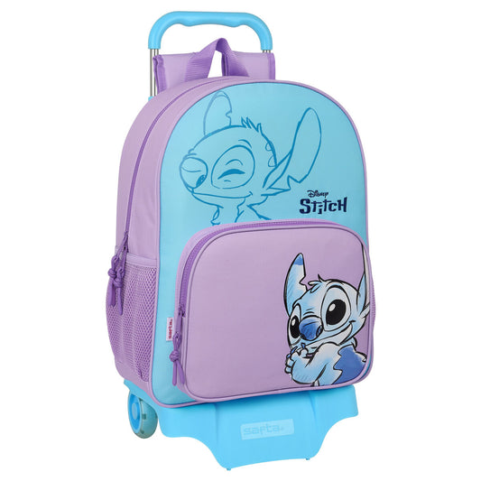 Ghiozdan cu Roți Stitch Sweet Albastru Liliachiu 33 x 42 x 14 cm - Birou și papetărie, Material școlar și educațional