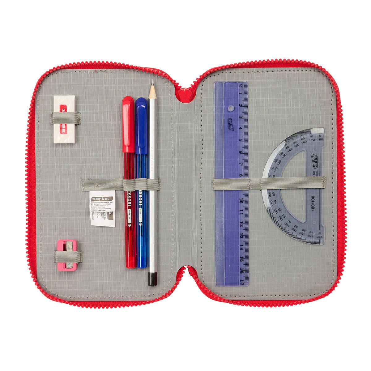 Penar Triplu Atlético Madrid Roșu 12,5 x 19,5 x 5,5 cm 36 Piese - Birou și papetărie, Material școlar și educațional
