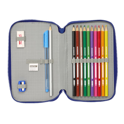 Creion dublu F.C. Barcelona Castaniu Bleumarin 12.5 x 19.5 x 4 cm 28 Piese - Birou și papetărie, Material școlar și educațional