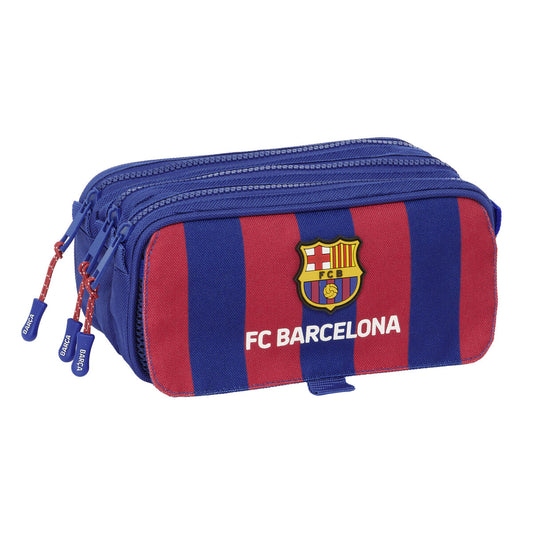 Penar triplu F.C. Barcelona 24/25 Castaniu Bleumarin 21,5 x 10 x 8 cm - Birou și papetărie, Material școlar și educațional