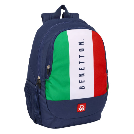Ghiozdan Benetton Flag Bleumarin 32 x 44 x 16 cm - Birou și papetărie, Material școlar și educațional