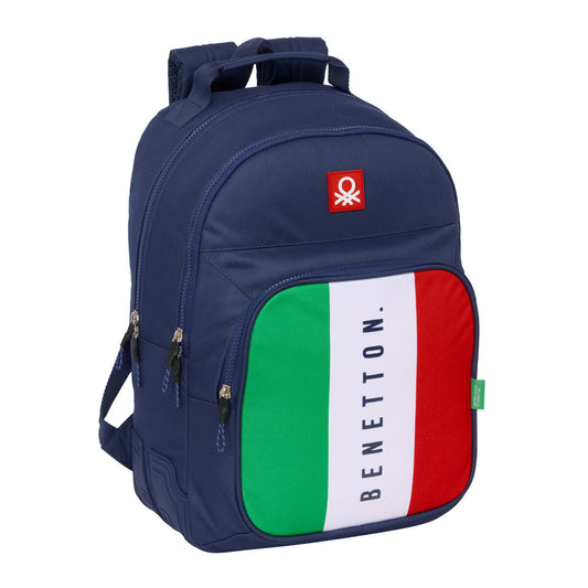 Ghiozdan Benetton Flag Bleumarin 32 x 42 x 15 cm - Birou și papetărie, Material școlar și educațional
