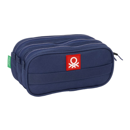 Penar triplu Benetton Flag Bleumarin 21,5 x 10 x 8 cm - Birou și papetărie, Material școlar și educațional