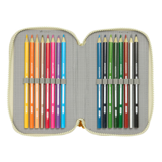 Penar Triplu Mufasa Verde Bej 12,5 x 19,5 x 5,5 cm 37 Piese - Birou și papetărie, Material școlar și educațional