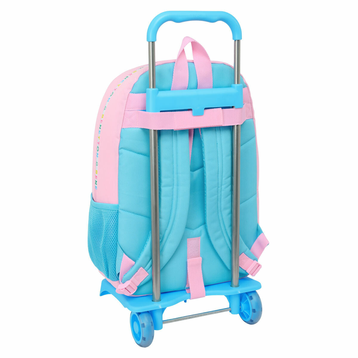 Ghiozdan cu Roți Benetton Unique Roz Turquoise 30 x 46 x 14 cm - Birou și papetărie, Material școlar și educațional