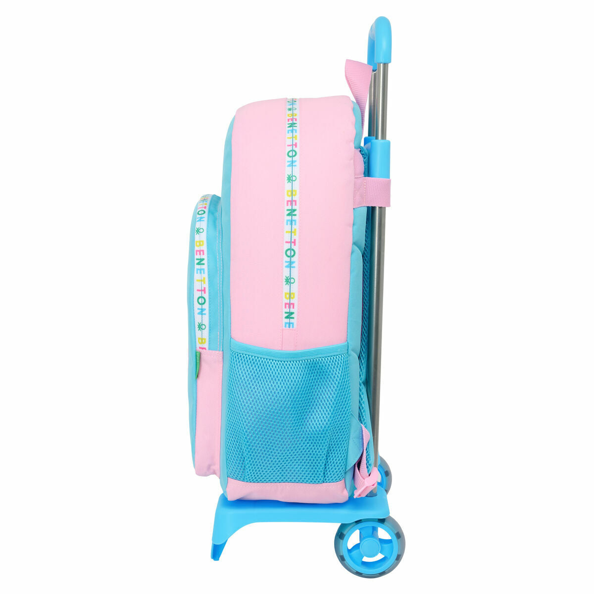 Ghiozdan cu Roți Benetton Unique Roz Turquoise 30 x 46 x 14 cm - Birou și papetărie, Material școlar și educațional