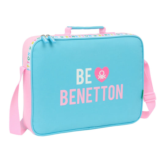 ghiozdan de școală Benetton Unique Roz Turquoise 38 x 28 x 6 cm - Birou și papetărie, Material școlar și educațional