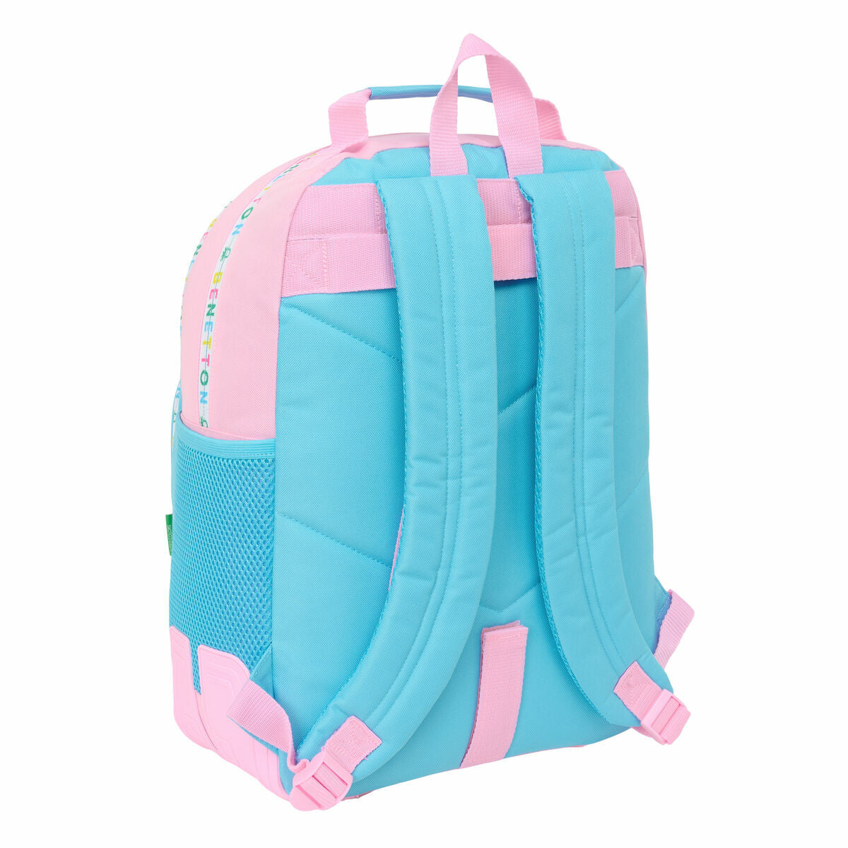 Ghiozdan Benetton Unique Roz Turquoise 32 x 42 x 15 cm - Birou și papetărie, Material școlar și educațional