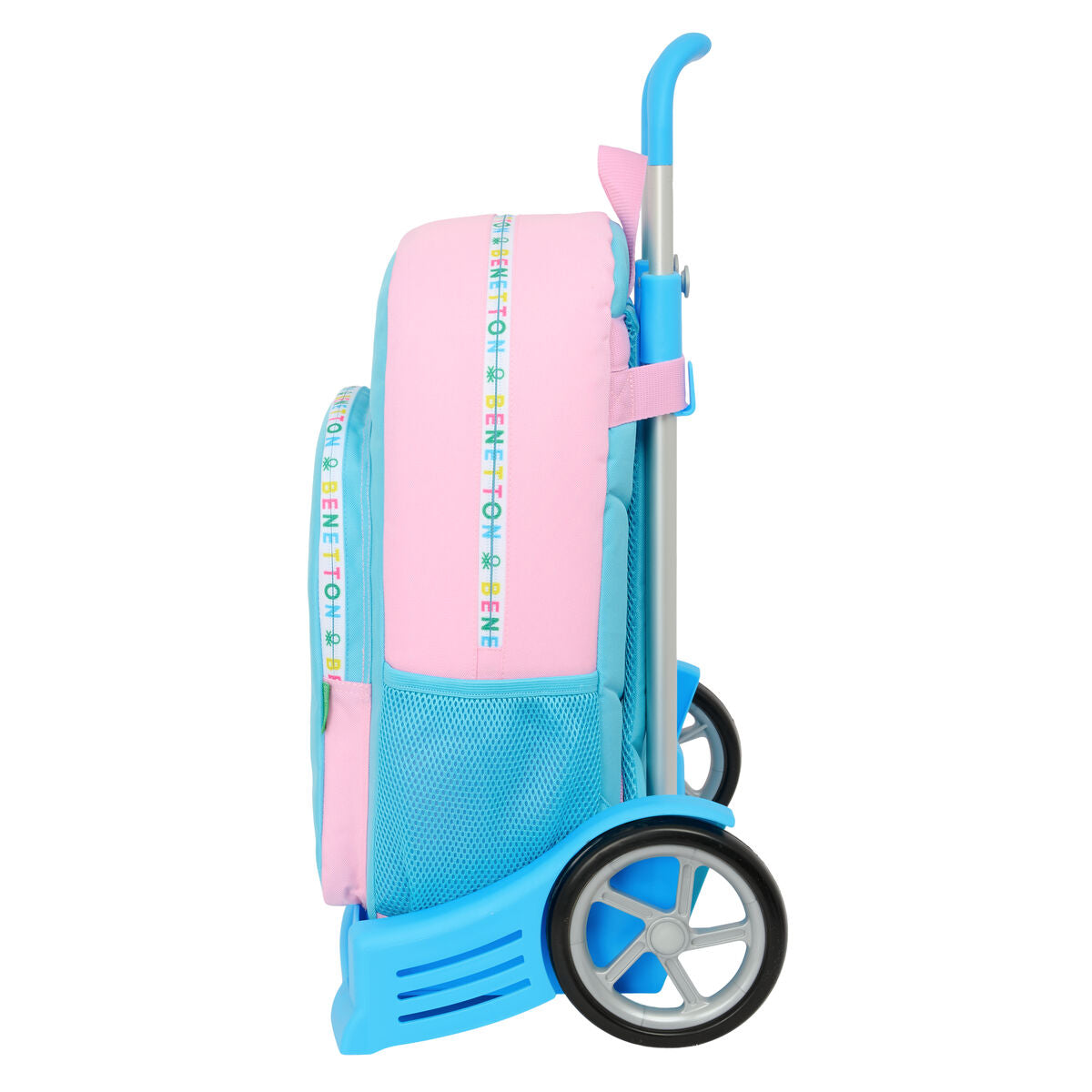 Ghiozdan cu Roți Benetton Unique Roz Turquoise 30 x 46 x 14 cm - Birou și papetărie, Material școlar și educațional
