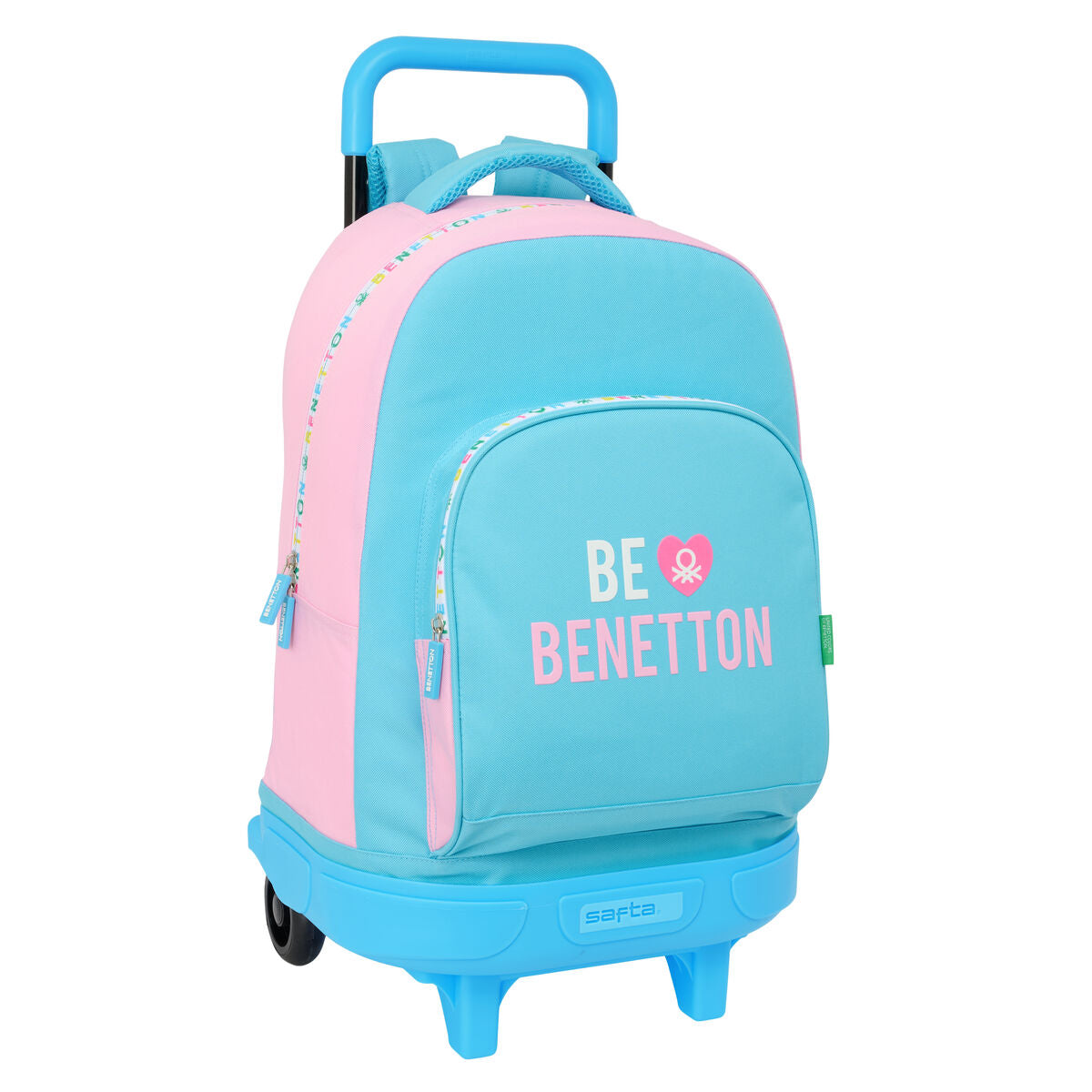 Ghiozdan cu Roți Benetton Unique Roz Turquoise 33 x 45 x 22 cm - Birou și papetărie, Material școlar și educațional