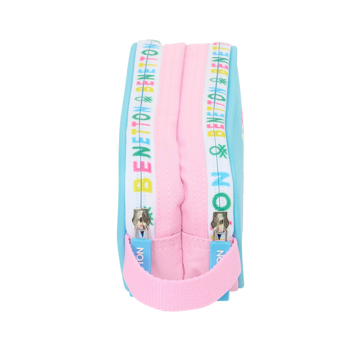 Penar dublu Benetton Unique Roz Turquoise 21 x 8 x 6 cm - Birou și papetărie, Material școlar și educațional