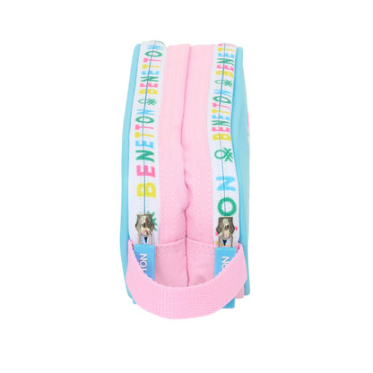 Penar dublu Benetton Unique Roz Turquoise 21 x 8 x 6 cm - Birou și papetărie, Material școlar și educațional