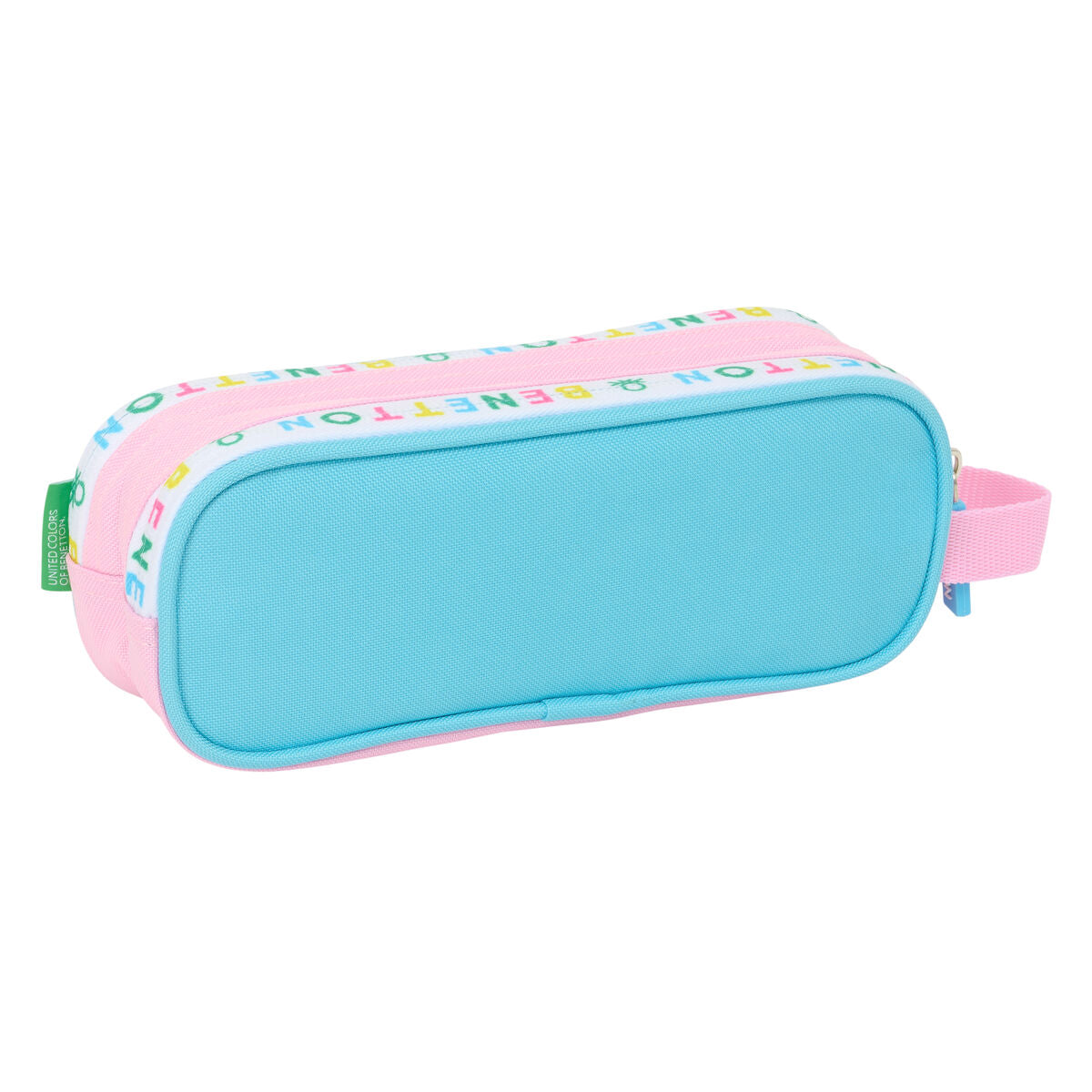 Penar dublu Benetton Unique Roz Turquoise 21 x 8 x 6 cm - Birou și papetărie, Material școlar și educațional