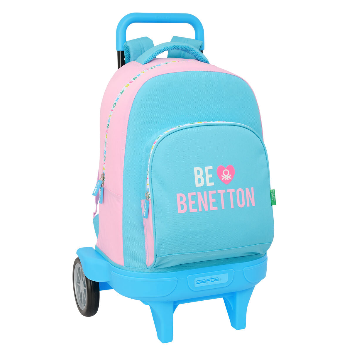 Ghiozdan cu Roți Benetton Unique Roz Turquoise 33 x 45 x 22 cm - Birou și papetărie, Material școlar și educațional