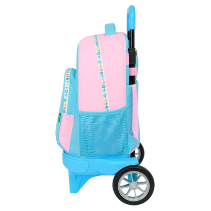 Ghiozdan cu Roți Benetton Unique Roz Turquoise 33 x 45 x 22 cm - Birou și papetărie, Material școlar și educațional