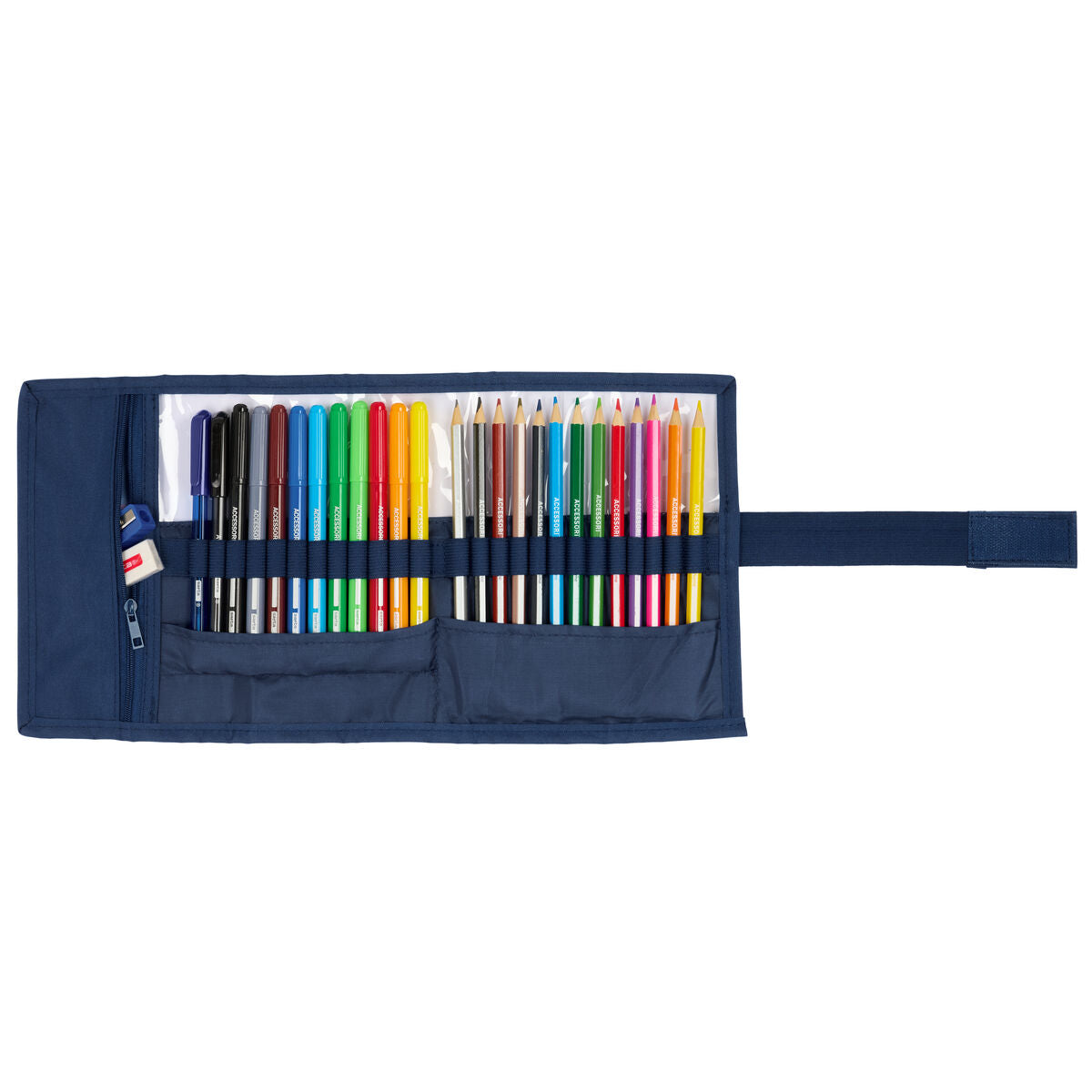 Geantă Universală Benetton Damero Bleumarin 7 x 20 x 7 cm 27 Piese - Birou și papetărie, Material școlar și educațional