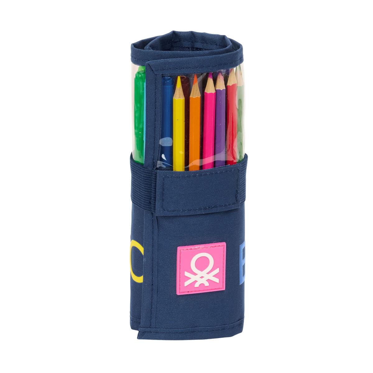 Geantă Universală Benetton Damero Bleumarin 7 x 20 x 7 cm 27 Piese - Birou și papetărie, Material școlar și educațional