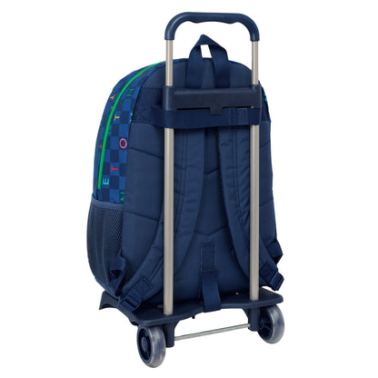 Ghiozdan cu Roți Benetton Damero Bleumarin 30 x 46 x 14 cm - Birou și papetărie, Material școlar și educațional