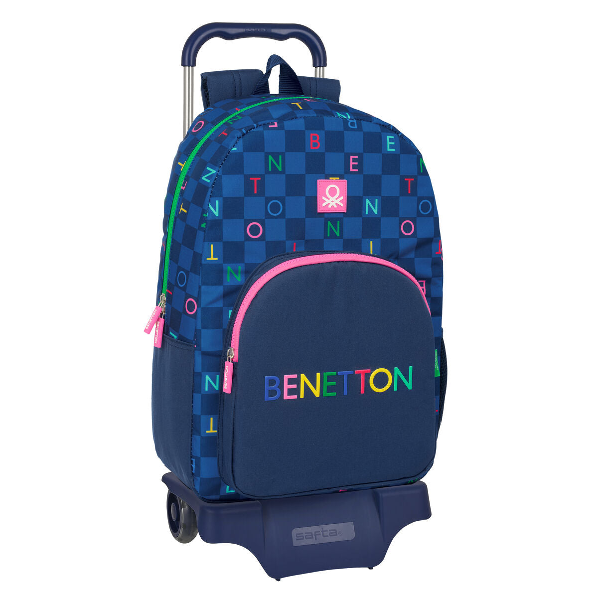 Ghiozdan cu Roți Benetton Damero Bleumarin 30 x 46 x 14 cm - Birou și papetărie, Material școlar și educațional