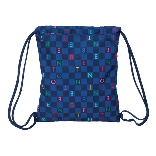 Geantă Rucsac cu Bretele Benetton Damero Bleumarin 35 x 40 x 1 cm - Birou și papetărie, Material școlar și educațional