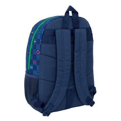 Ghiozdan Benetton Damero Bleumarin 30 x 46 x 14 cm - Birou și papetărie, Material școlar și educațional