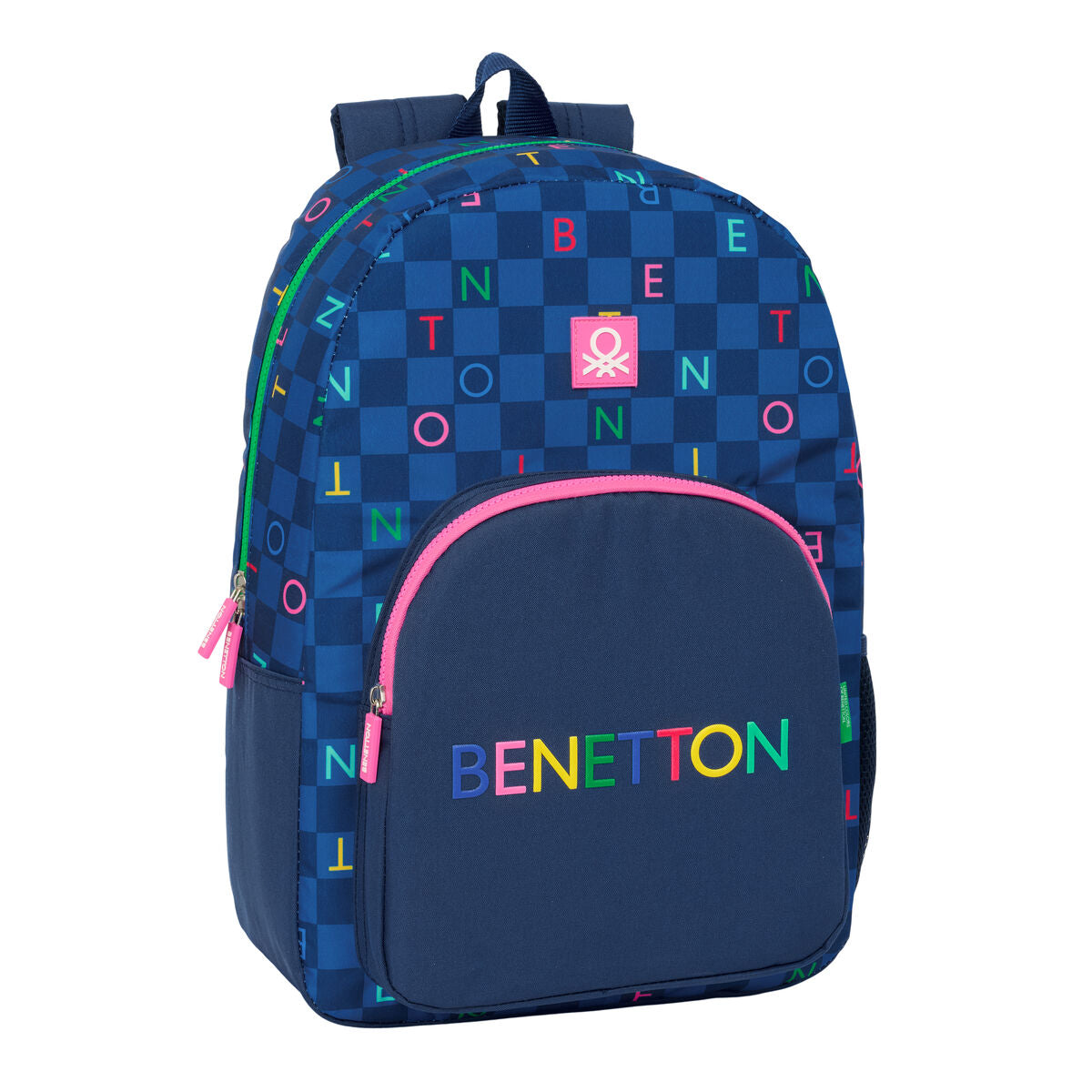 Ghiozdan Benetton Damero Bleumarin 30 x 46 x 14 cm - Birou și papetărie, Material școlar și educațional