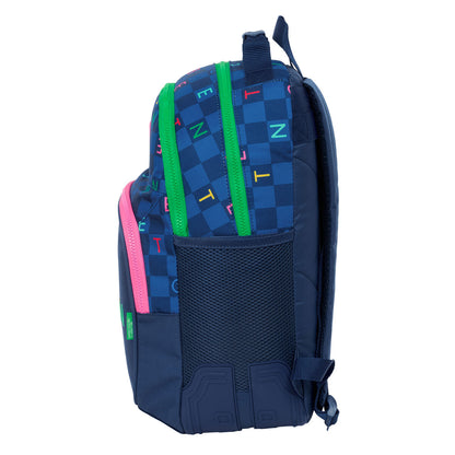 Ghiozdan Benetton Damero Bleumarin 32 x 42 x 15 cm - Birou și papetărie, Material școlar și educațional