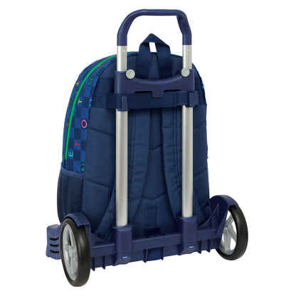 Ghiozdan cu Roți Benetton Damero Bleumarin 30 x 46 x 14 cm - Birou și papetărie, Material școlar și educațional