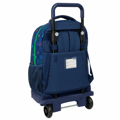 Ghiozdan cu Roți Benetton Damero Bleumarin 33 x 45 x 22 cm - Birou și papetărie, Material școlar și educațional