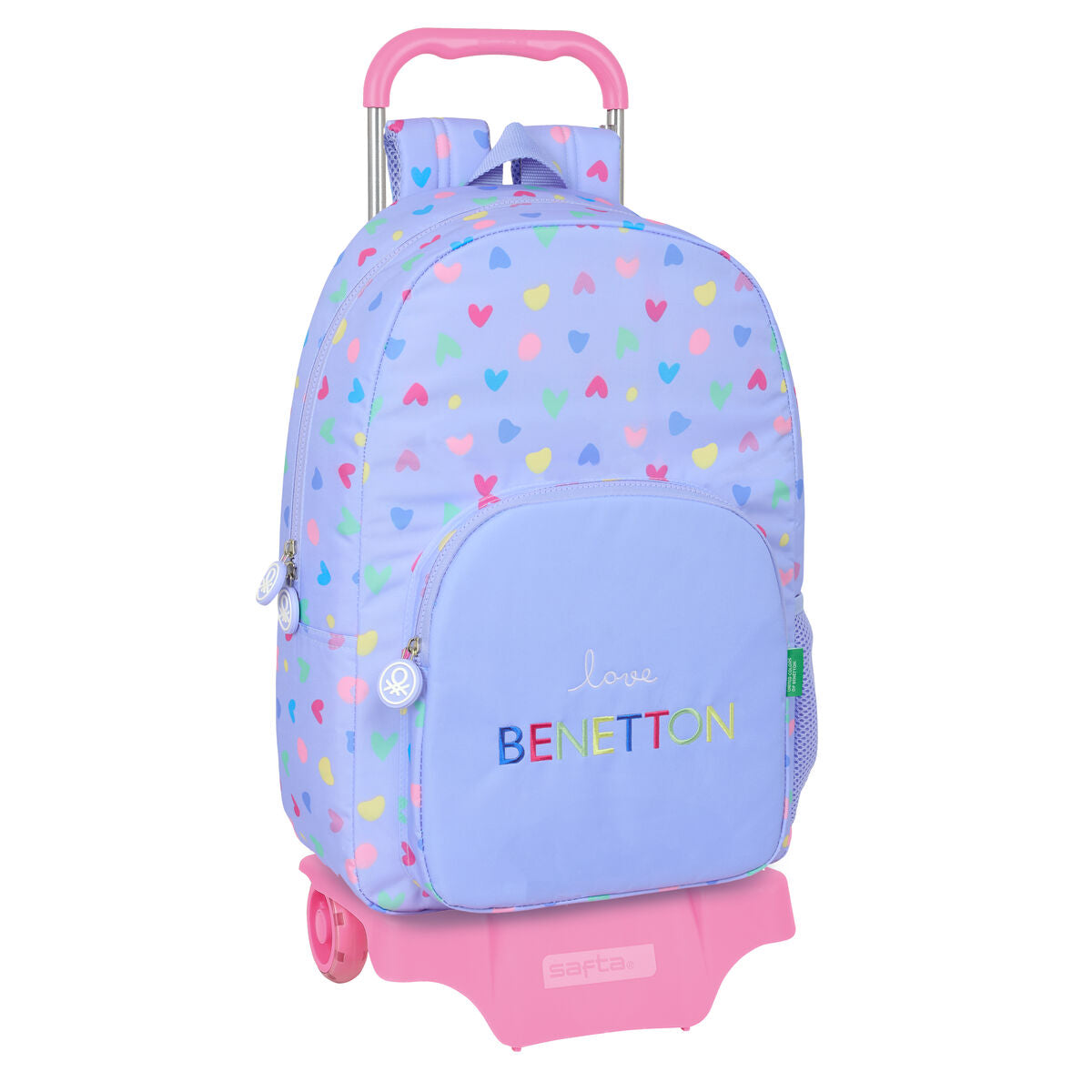 Ghiozdan cu Roți Benetton Lila Liliachiu 30 x 46 x 14 cm - Birou și papetărie, Material școlar și educațional