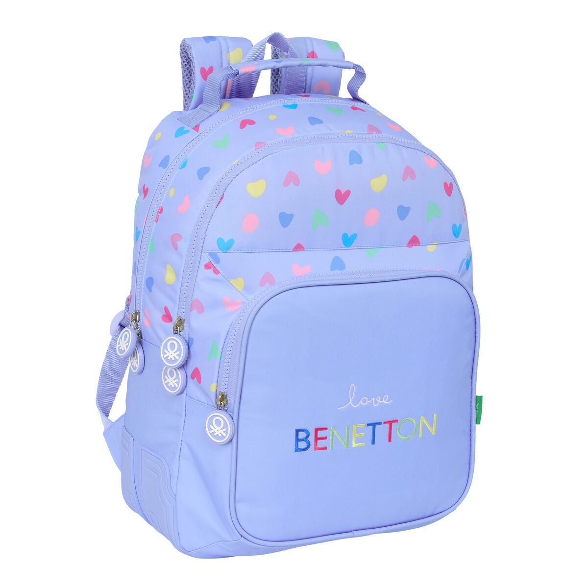 Ghiozdan Benetton Lila Liliachiu 32 x 42 x 15 cm - Birou și papetărie, Material școlar și educațional