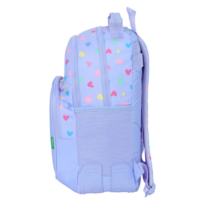 Ghiozdan Benetton Lila Liliachiu 32 x 42 x 15 cm - Birou și papetărie, Material școlar și educațional